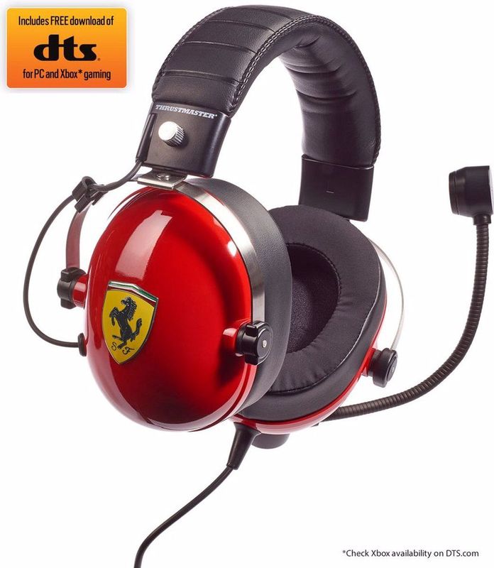 Thrustmaster - T.Racing Scuderia Ferrari Edition-DTS Gaming Headset - Rosso Corsa - Geheugenschuim