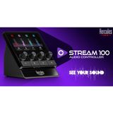 Hercules Stream 100, Intuitiver Audio-Controller zur Steuerung von Livestreams in Echtzeit, Bis zu 8 Tracks, LCD-Bildschirm, Hochauflösende Encoder, 4 Aktionstasten, Anpassbares Interface