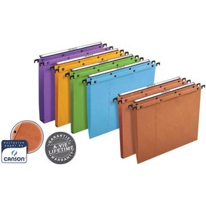 Elba AZO Ultimate hangmappen Folio - 365 mm met V-bodem oranje (25 stuks)