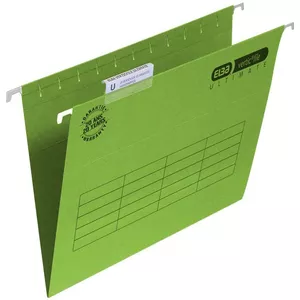 Cathedral A410 Hangmappen - A4 - Groen - 10 Stuks - Met Plastic Tabs En Witte Inlegstroken - Geschikt Voor Archiefkasten En Dozen - Rails Tot 330 Mm