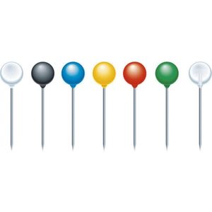 Exacompta Doos met 100 bolvormige prikbordspelden - punthoogte 15mm - 4mm diameter - Geassorteerd - 14345E