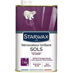 STARWAX - Glanzende renovatie voor binnenvloeren - Reinigt en beschermt tegen krassen en vlekken - Langdurig - Niet glad - Gemaakt in Frankrijk - 1L - 30 m²