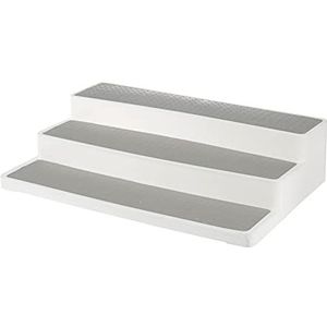 Gimel 524386 Plank van kunststof – L 36,5 cm B 24,5 cm H 8,5 cm – antislip coating, grijs en wit, klein