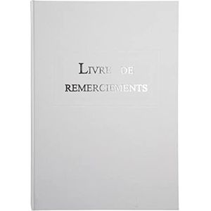 EXACOMPTA Le Delphin 39114D – 1 felicitatieboek – buiten en achterkant van zeildoek – formaat A4 – afmetingen: 29,7 x 21 cm – brief zilver – 96 witte pagina's – kleur: wit