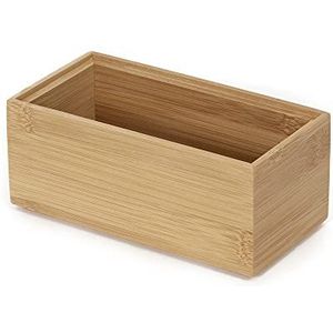 Compactor Bamboe Stapelbare Lade Organizer, Houten Opbergdoos voor Make-up, Badkameropslag en Sieraden, Extra Kleine Maat, Osaka Serie, Bruin