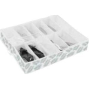 Compactor - Palma - Onderbed Schoenopbergtas - Grijs/Wit - 76 x 60 x H15 cm - 12 Vakken