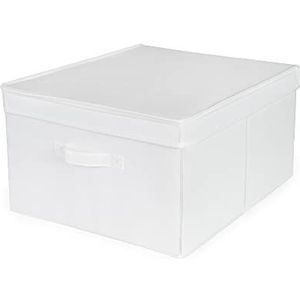 Compactor Opvouwbare opbergdoos met deksel, niet-geweven polypropyleen en karton, 40 x 50 x 25 cm, wit, RAN10902