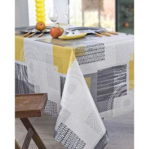Nydel EU3592Q3813 Tafelkleed Magic Etnisch gecoat, acryl, katoen, graniet, vierkant, 160 x 160 cm