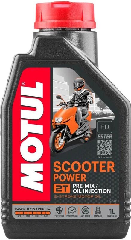 Motul - Scooter Power 2T - Smeermiddel - 1 Liter - 100% Synthetisch