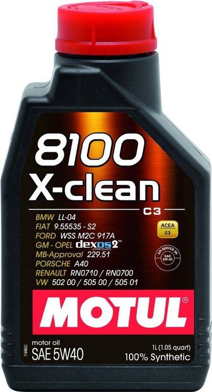 MOTUL 8100 X-Clean 5W40 - 100% synthetisch smeermiddel - 1 liter