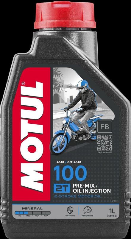 MOTUL 104024 - Motorolie - Mineraal - 1 Liter - API TC - 2T