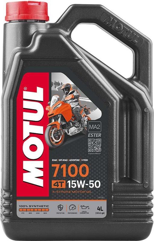 Motul - 7100 4T - Synthetische Motorolie - SAE 10W-40 - API SJ/SL - JASO MA-2