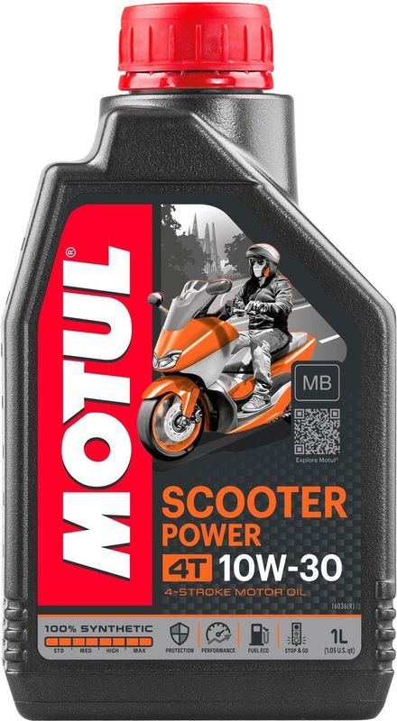 MOTUL - SCOOTER POWER 4T - 10W30 - 1L - 100% Synthetisch Smeermiddel
