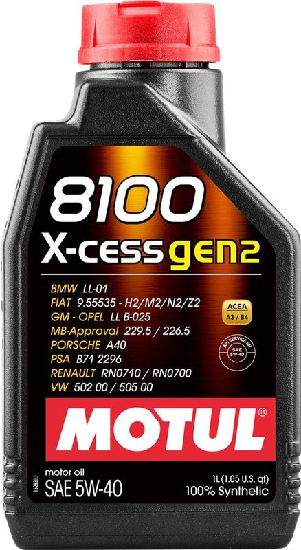 Motul 8100 X-Cess Gen2 - Smeermiddel - 5W40 - 1L