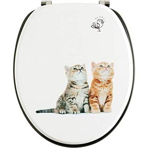 Wirquin 20723912 WC-bril Woody 100% FSC-kittens, wit en zwart