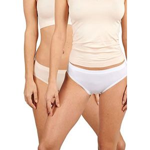 Billet Doux Verpakking van 2 slips voor dames, verpakking van 2 stuks, rood + wit, 46