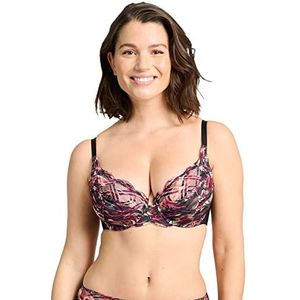 Sans Complexe Klassieke beugelbeha voor dames, Imprime Noir/Fuschia, 105C