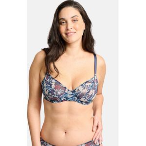 Sans Complexe Klassieke beha met beugels voor dames, bloemenpatroon, marineblauw, 75C