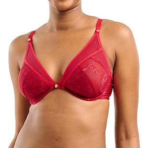 Laag uitgesneden BH Précieuse SANS COMPLEXE. Tule materiaal. Maten 110D FR - 95D EU. Roze kleur