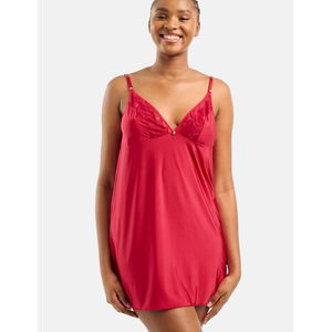 Sans Complexe - Kostbare Babydoll - Perzisch Rood - Microvezel en Kant