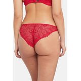 Slip in kant en tule Lisa MISS SANS COMPLEXE. Kant materiaal. Maten 46/48 FR - 44/46 EU. Rood kleur