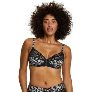 Sans Complexe Klassieke beugelbeha voor dames, Zwarte tulpenprint, 85C