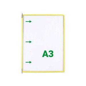 Tarifold Sichttafel A3 gelb 10 Stück seitl. offen mit 5 Aufsteckreiter
