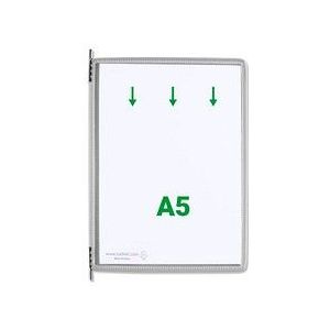 Sichttafel A5 grau 10 St&#252;ck mit 5 Aufsteckreitern 25mm