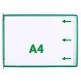 Tarifold Sichttafel A4 quer grün 10 Stück seitl. offen mit 5 Aufsteckr