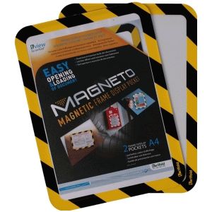 Tarifold Transparante presentatiezichthoes A4, met magnetische sluiting, geel/zwart, VE = 2 stuks