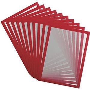 Tarifold Es 195243 Magnet Pro 10 Magnetisch informatiekader A3 voor documenten, notities, borden, vervanging en snel plaatsen, magnetische achterkant van metaal, rood, 10 stuks