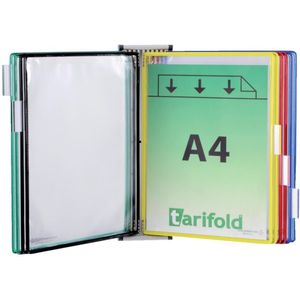 tarifold Wand-Sichttafelsystem 414609 DIN A4 farbsortiert mit 10 St. Sichttafeln