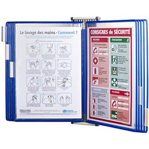 Tarifold Technic Wall Display Unit met 5 Clip-on Index tabbladen en 10 A4 hoezen Blauw Ref 414101
