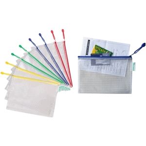 Djois Opbergtas met Ritssluiting A4 - 330X240mm - PVC - Ass - Pak 8 Stuks