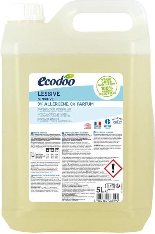 Ecodoo - Hypoallergeen Vloeibaar Wasmiddel - 166 Wasbeurten - Natuurlijk - Palmolievrij