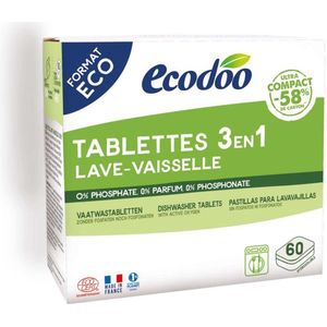 Ecodoo Vaatwas tabletten 3in1 geconcentreerd XL bio 60st