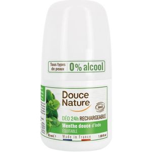 Douce Nature Deodorant roll on mint hervulbaar 50g