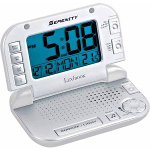 Lexibook Serenity Voyage, Programmeerfunctie, Uitgang voor het aansluiten van de hoofdtelefoon, Wekker- en Snooze-toets,Batterijen, Wit/Zilver, RL930