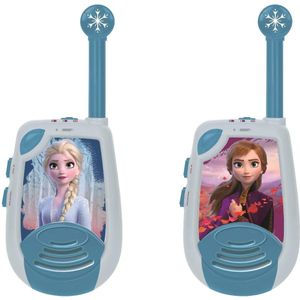Lexibook, De ijskoningin, digitale walkietalkies, bereik 2 km, lichtgevende walkie-functie, riemclip, werkt op batterijen, blauw, TW25FZ