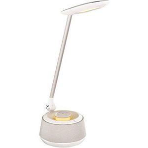 Lexibook Decotech BTL030 Led-bureaulamp met bluetooth-luidspreker, 10 W, audio-aansluiting, netvoeding, wit/geel