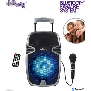 Draagbare Bluetooth Trolley Speaker met karaokemicrofoon  - iParty - 3380743066639