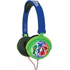 Lexibook PJ Masks Catboy stereo koptelefoon, kindvriendelijke kracht, opvouwbaar en instelbaar, blauw/groen, HP015PJM