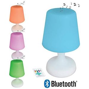 Decotech Luidspreker met feestverlichting Bluetooth®, 8W, lichteffecten, oplaadbare batterij, wit / multicolor, BTL035