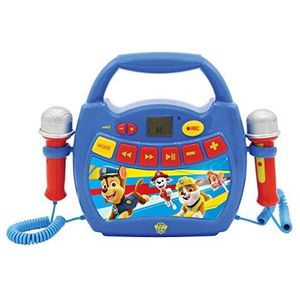 Lexibook Paw Patrol, Chase & Marshall, Mijn eerste digitale speler met microfoons, draadloze, opname en stemvervormer functie, voor kinderen, blauw/rood, MP300PAZ