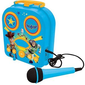Lexibook - Disney Toy Story 4, mijn luidspreker met microfoon, jackstekker, TF/SD-poort, karaoke-functie, blauw, BTC050TS