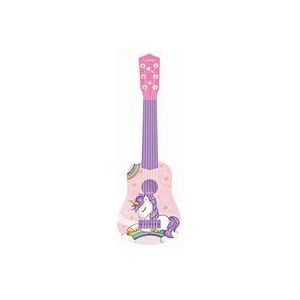 Lexibook Eerste gitaareenhoorn voor kinderen, 6 snaren, 53 cm, inclusief handleiding K200UNI, roze/blauw