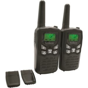 Lexibook 8km Walkie-talkies, digitaal geluid, indoor en outdoor communicatiespel, riemclip, zwart, TW58