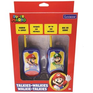 Lexibook - Nintendo Super Mario Walkie-talkies, Riemclip, Batterij, voor Kinderen/Jongens, Blauw/Rood, TW12NI