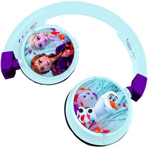Lexibook - Disney Frozen - 2-in-1 Bluetooth en Bedrade Kinderhoofdtelefoon, Stereo, draadloos, bedraad, geluidsbeperking, opvouwbaar, verstelbaar, meisje, blauw/paars, HPBT010FZ