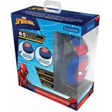 Lexibook - Spiderman-koptelefoon voor kinderen, 2-in-1, Bluetooth, stereo, draadloos, bekabeld, beperkt geluid, opvouwbaar, verstelbaar, voor meisjes/jongens, rood/blauw, HPBT010SP